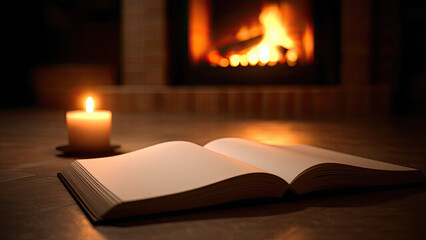 open book and candle generative ai