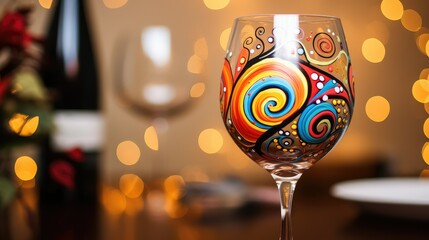 dots wine glass painting
