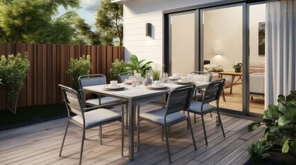 Obraz premium modern outdoor patio table