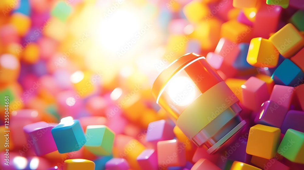 Aufkleber Colorful abstract background with can in the middle.  Possible use for posters, print design, or web design