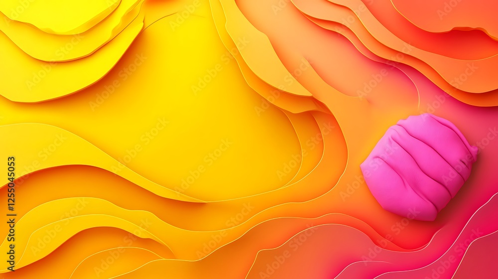 Poster abstract 3d layered design with vibrant colors