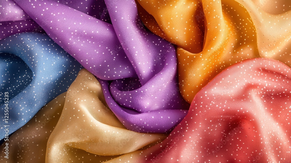 Poster Elegant flowing silk fabrics in soft lighting with a neutral background ready for creative design use. Generative AI