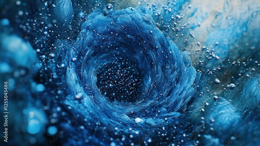 Poster a mesmerizing display of swirling blue particles creates a cosmic vortex in deep space