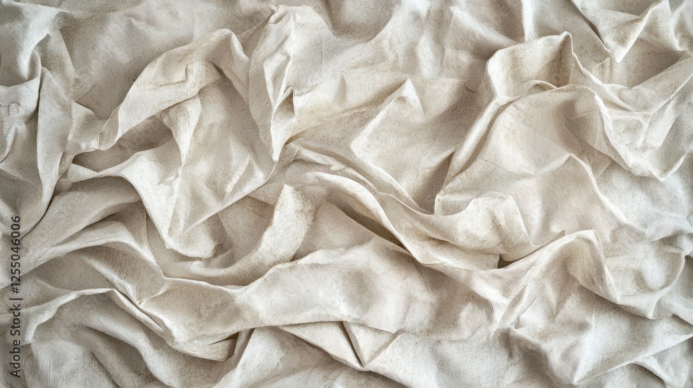 Poster the organic folds of this light, textured material create a serene atmosphere, inviting creativity f