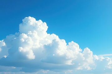 Clouds in deep blue sky with soft white fluffy clouds, soft, fluffy