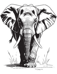 Scratch drawing of an elephant, 