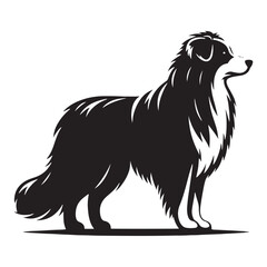 Refined Australian Shepherd silhouette perfect for pet lovers - Australian Shepherd illustration - minimal Australian Shepherd vector - dog silhouette
