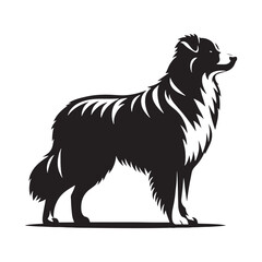 Distinctive Australian Shepherd silhouette for creative artwork - Australian Shepherd illustration - minimal Australian Shepherd vector - dog silhouette
