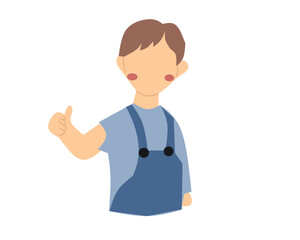 Happy Boy Giving Thumbs Up