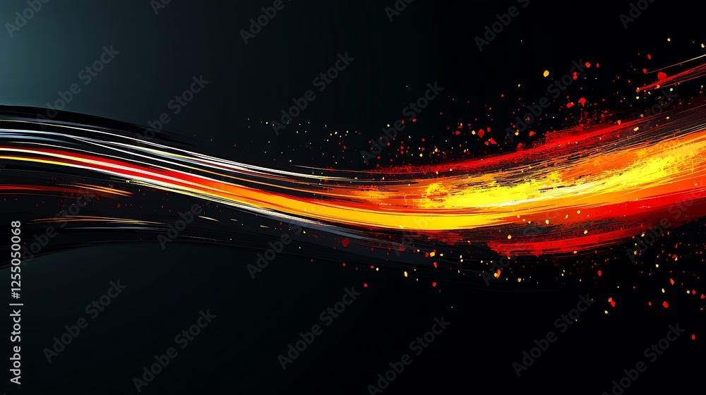 Poster abstract fire stream in dark background. possible use for graphic design, website background