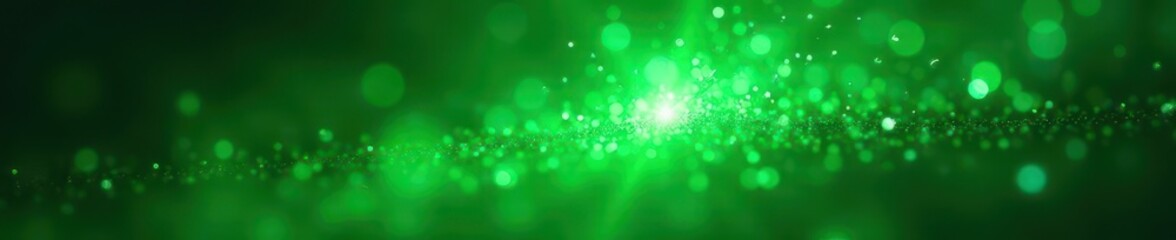 Obraz premium Emerald green light explosion, glittering sparkles , graphic, background
