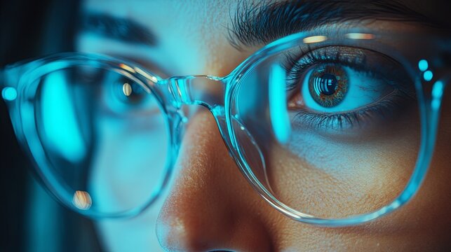 A customer trying on eyeglasses in an optical store, selecting the perfect pair