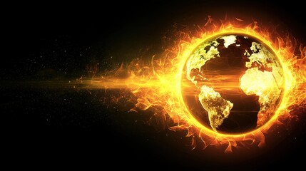 A radiant Earth glowing in the darkness of space, with an empty area for custom messages or branding.