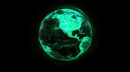 Fototapeta premium A realistic, detailed glowing Earth with a cosmic glow, offering room for branding or messages.