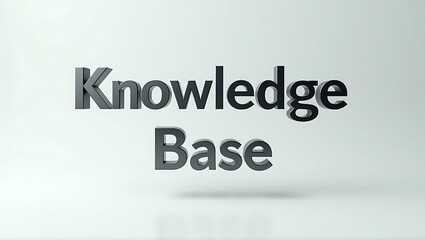 3D text representation of Knowledge Base with shadow effect on a plain backdrop