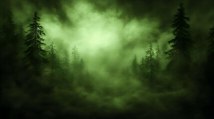 Eerie Green Forest 3D Background