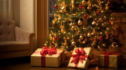 lights gifts christmas tree