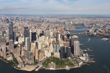 Printed kitchen splashbacks Aerial view of Manhattan's financial district and East River in NYC.