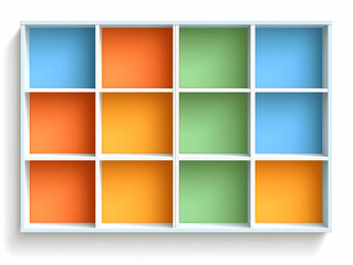 Fototapeta premium Colorful Cubby Shelf Illustration
