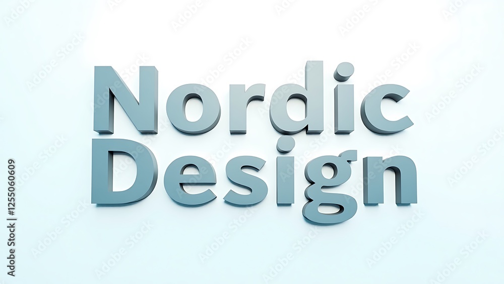 Poster Modern Nordic design text - theme with soft colors and clean lines for interior spaces