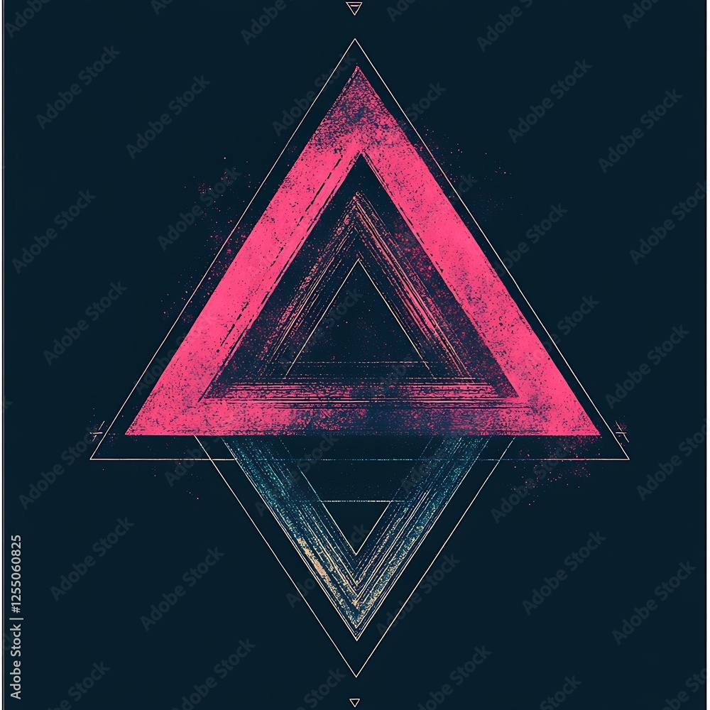 Aufkleber Abstract geometric design with overlapping triangles