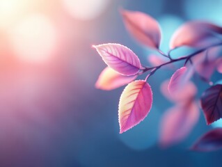 Fototapeta premium Beautiful vibrant leaves with soft sunlight.