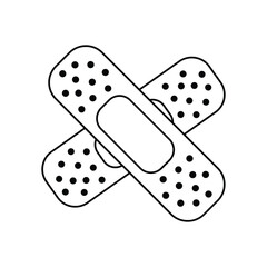 plaster glyph outline icon with white background vector stock illustration
