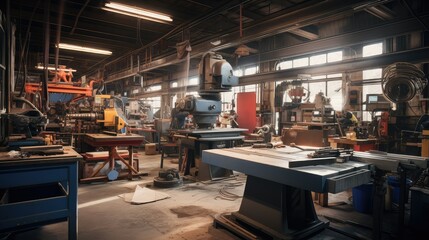 Naklejka premium machinery metal fabrication shop