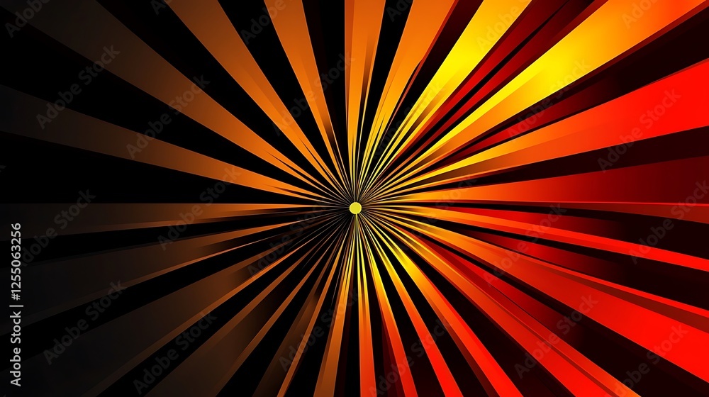 Aufkleber abstract radial lines design with bright color burst