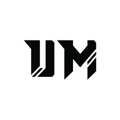UM monogram logo design letter text name symbol monochrome logotype alphabet character simple logo