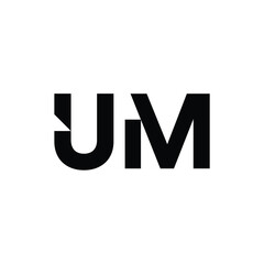 UM monogram logo design letter text name symbol monochrome logotype alphabet character simple logo