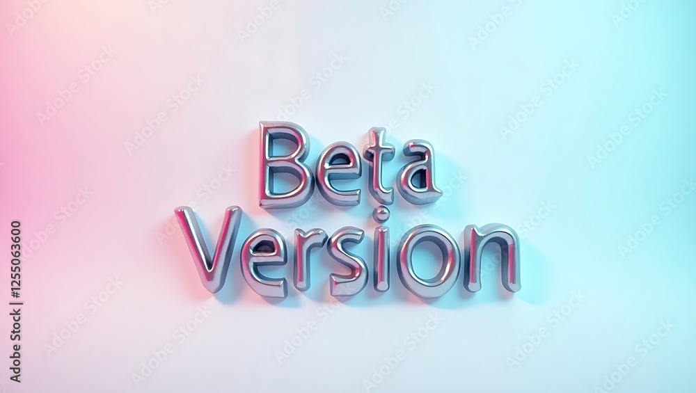 Poster eye-catching beta version text design with a colorful backdrop