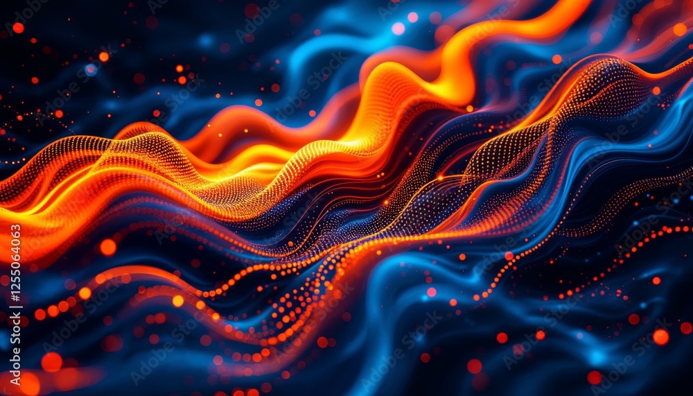 Aufkleber dynamic luminous network, abstract energy flow with vibrant color gradient
