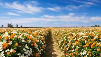 Fototapeta premium landscape orange blossom flower