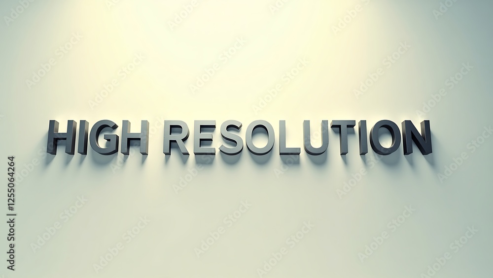 Poster bold text saying high resolution on a simple backdrop