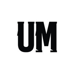 UM monogram logo design letter text name symbol monochrome logotype alphabet character simple logo