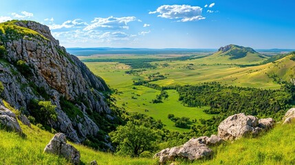 Fototapeta premium Breathtaking panoramic view of rolling hills.