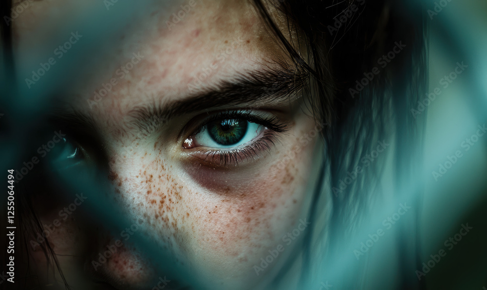 Poster exploring emotions: an intimate portrait capturing the depth and vulnerability of the human experien
