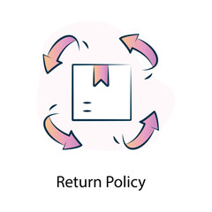  Vector icon for return policy in e-commerce services. Depicts hassle-free product returns and customer satisfaction.