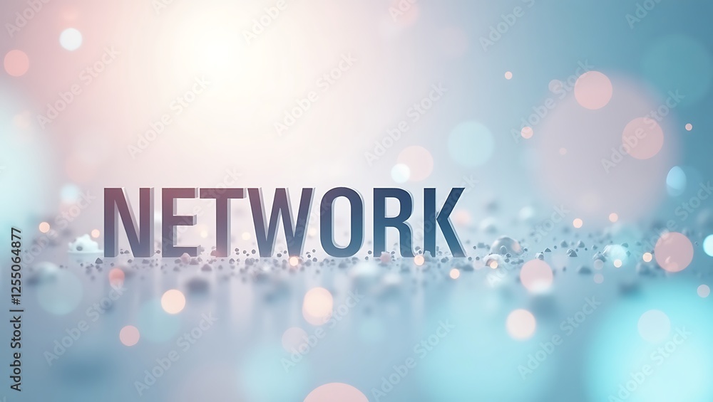 Aufkleber inspirational digital background with the word network and soft glowing elements