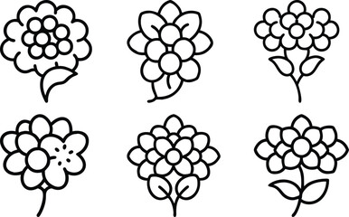 set of vector flowers