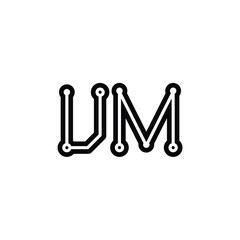 UM monogram logo design letter text name symbol monochrome logotype alphabet character simple logo