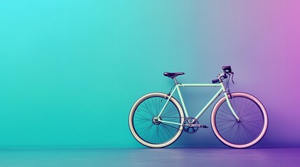 Fototapeta premium Pastel Bicycle Against a Vibrant Gradient Background
