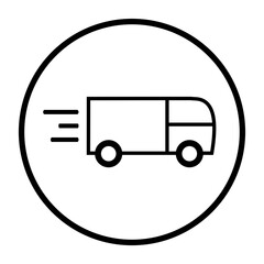 Lieferung Icon in schwarzem Kreis - Transport Symbol	