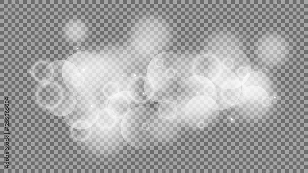 Poster bokeh circles on transparent background