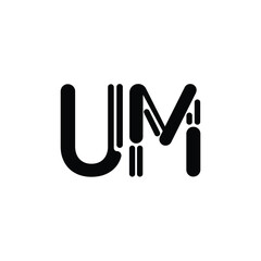 UM monogram logo design letter text name symbol monochrome logotype alphabet character simple logo