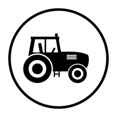 Traktor Icon in schwarzem Kreis - Landwirtschaft Symbol	