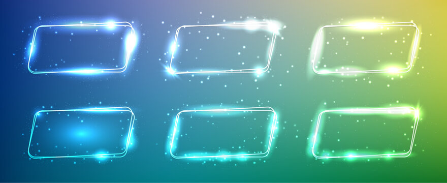 Neon double rounded parallelogram frame