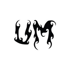UM monogram logo design letter text name symbol monochrome logotype alphabet character simple logo