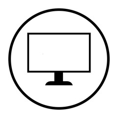Monitor Icon in schwarzem Kreis - Bildschirm Symbol	